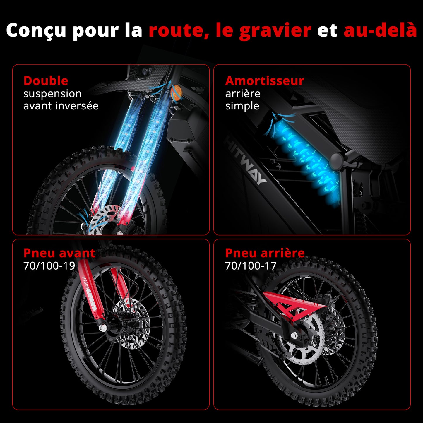 HT500 Grande motocyclette tout-terrain