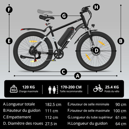 BK15 Pro 27.5 pouces Vélo électrique