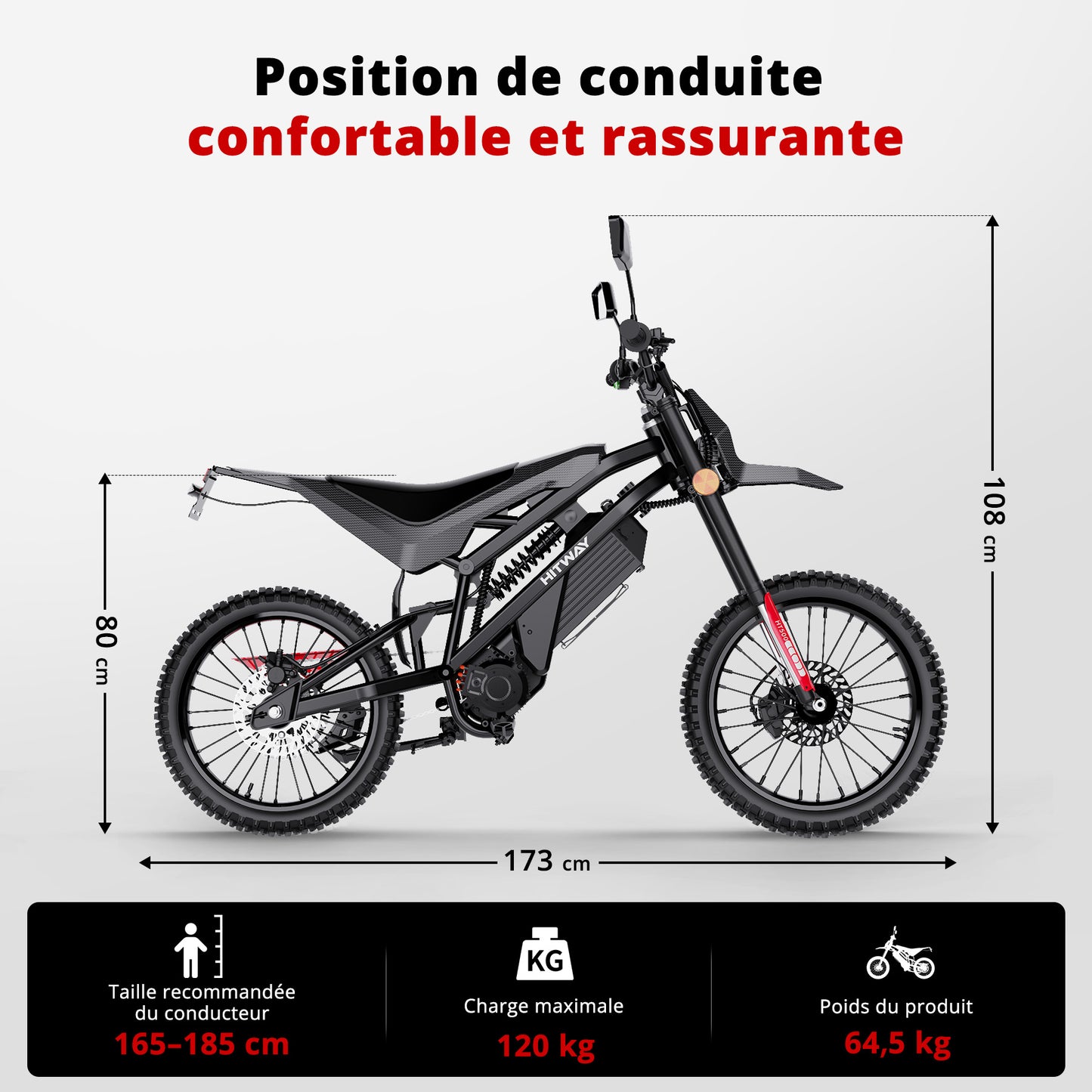 HT500 Grande motocyclette tout-terrain