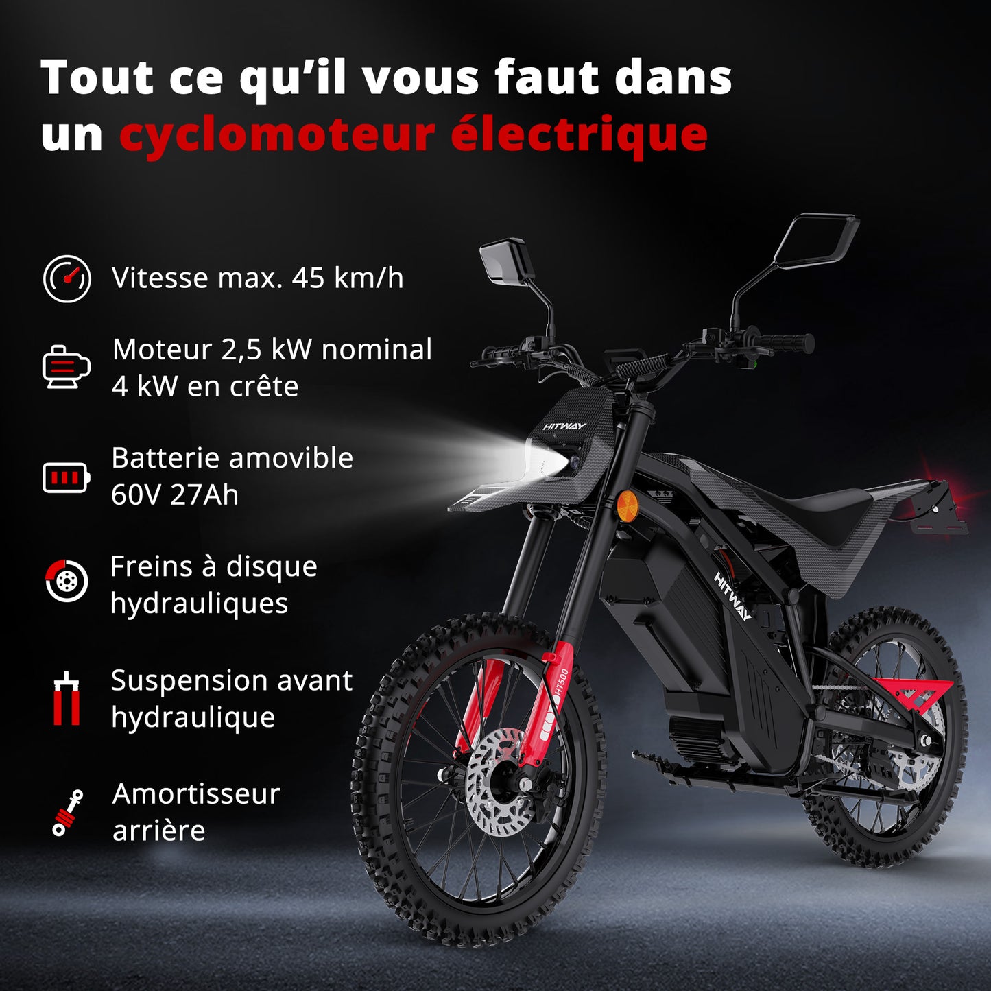 HT500 Grande motocyclette tout-terrain