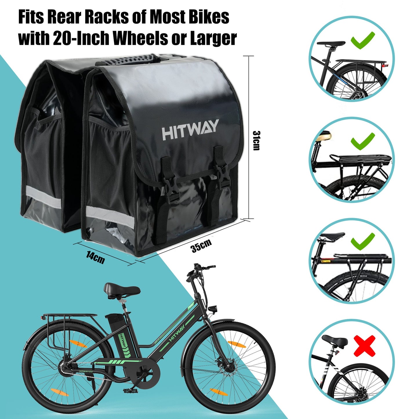 Sacoche Double pour Vélo Électrique