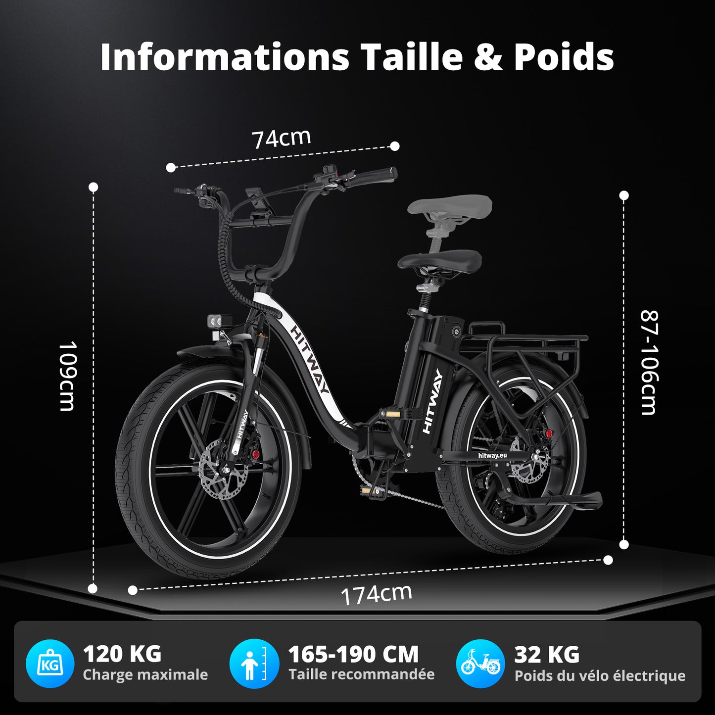 BK6S PRO Vélo Électrique Pliant Fat Bike