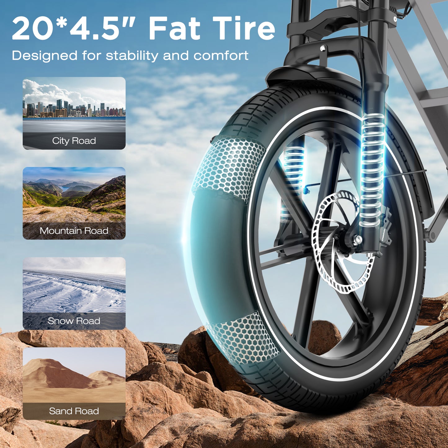 BK28 Vélo électrique à roues fat Tyre