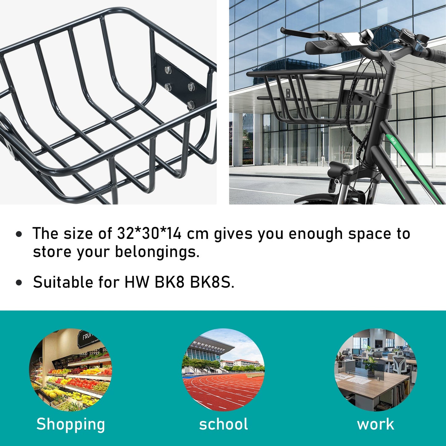 Panier Avant pour Vélo 1 pour BK8/BK8S/BK8SP