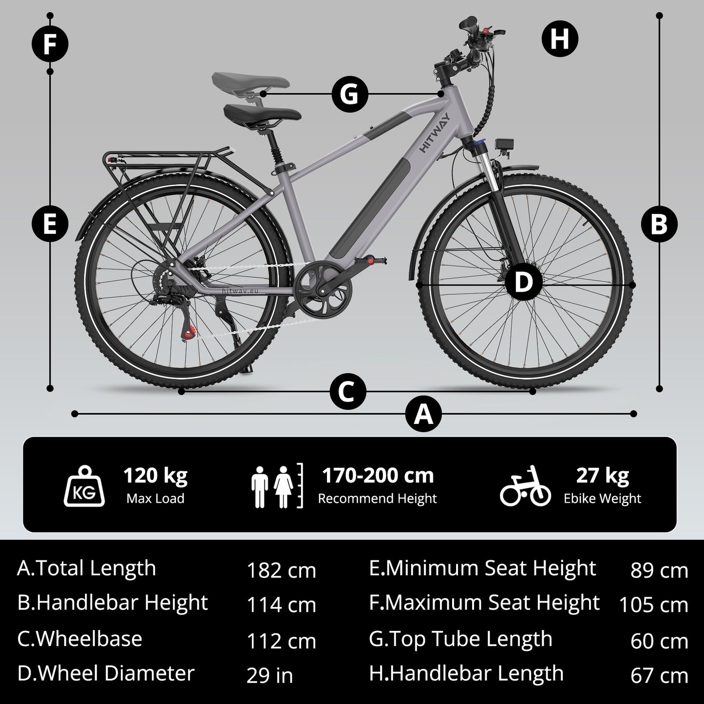 BK7S Plus Vélo électrique 29 pouces