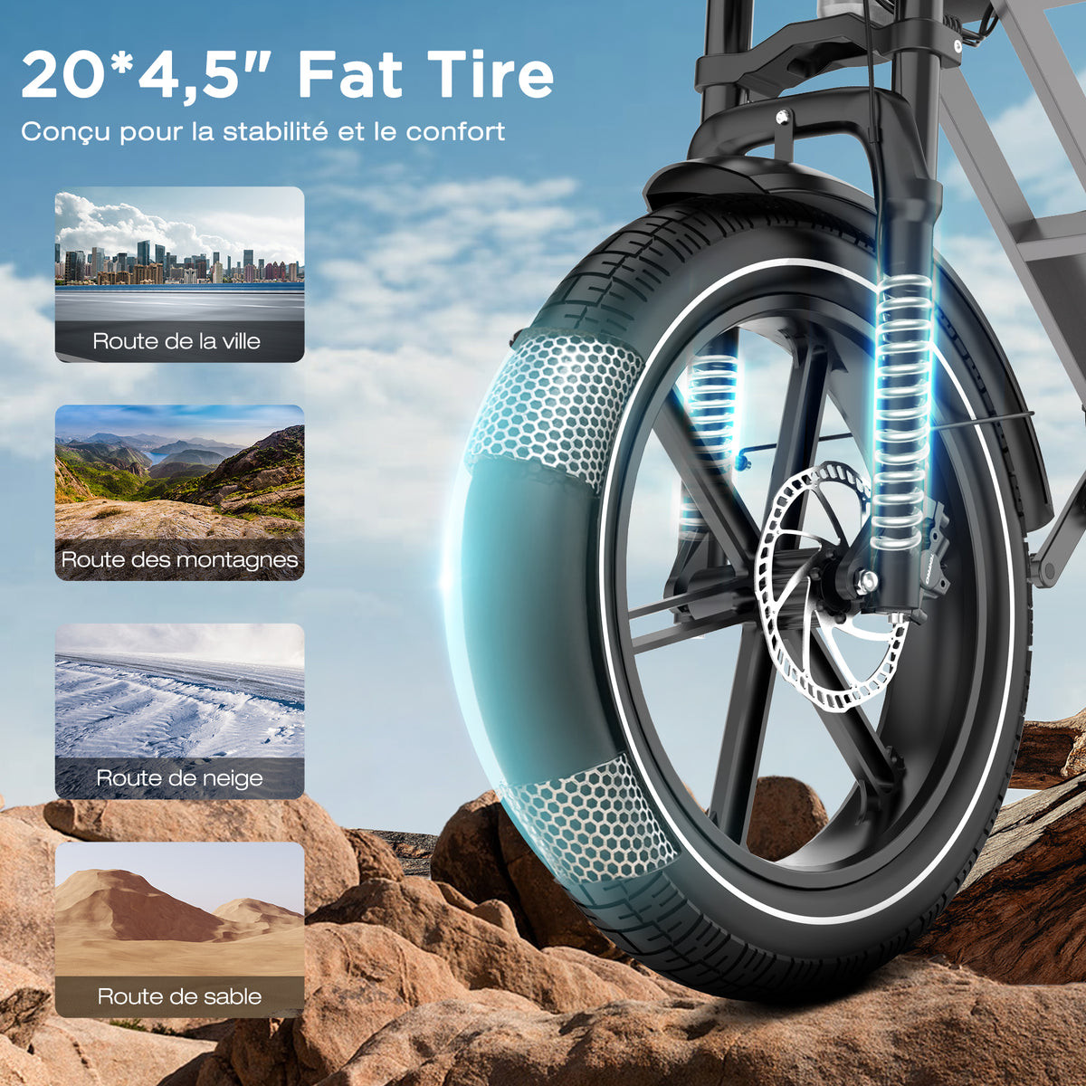 BK28 Vélo électrique à roues Fat Tyre